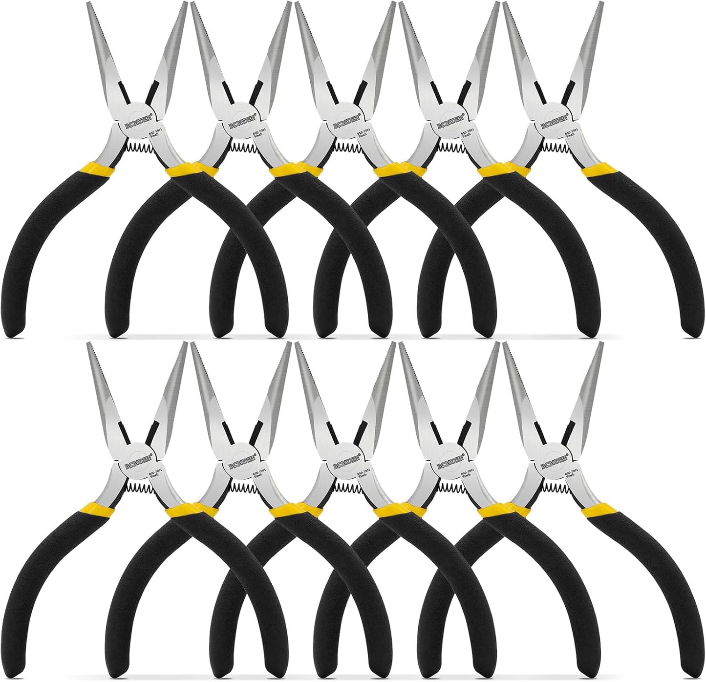Alicates punta aguja 5pulg set 10 con cortadores alambre joyeria