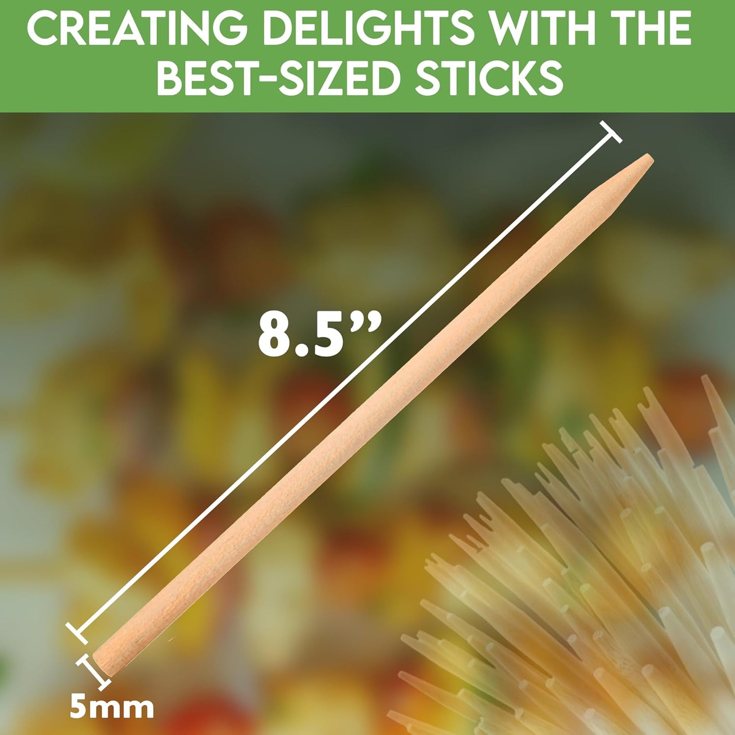 Brochetas maíz perros 8.5x3/16 pulg 1000 pzas