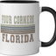 Taza cerámica Retro Four Corners Florida negra/blanca