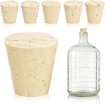 Paquete de 6 tapones de corcho grandes de madera para botellas de 3 a 6 galones