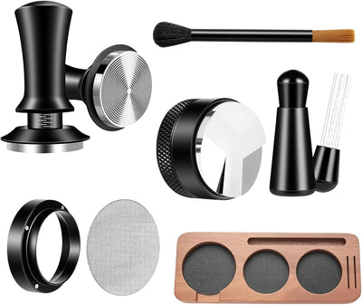 Set 7 pcs tamper espresso con molino café ajustable