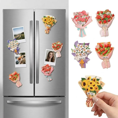 5 imanes de nevera con flores bonitas para cocina y decoración
