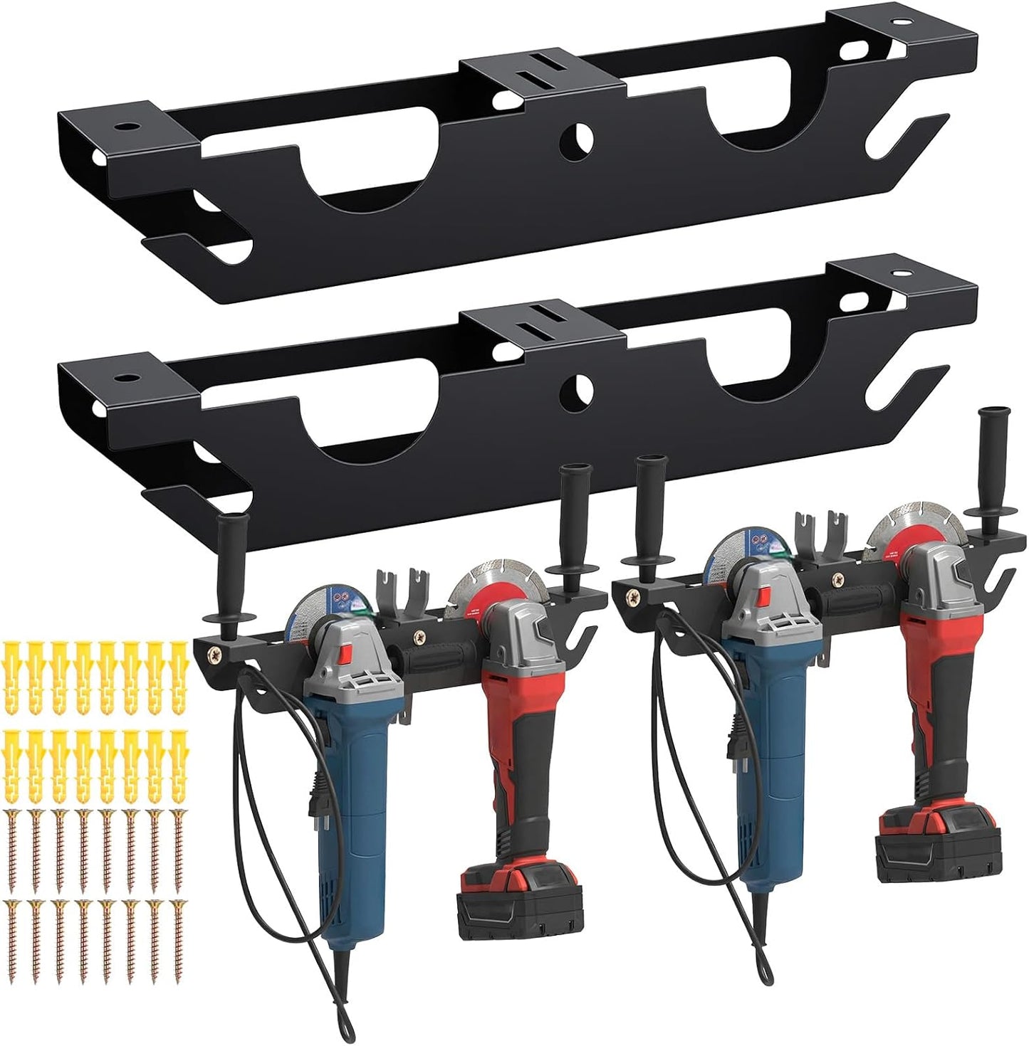 Pack 4 Soportes Amoladora Angular Colgador Cable Garaje Taller