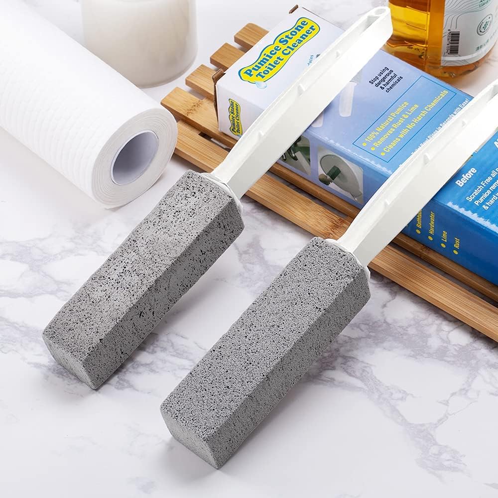 2 Pzas Limpiador Inodoro Acumulación Agua Dura Mango Ergonómico