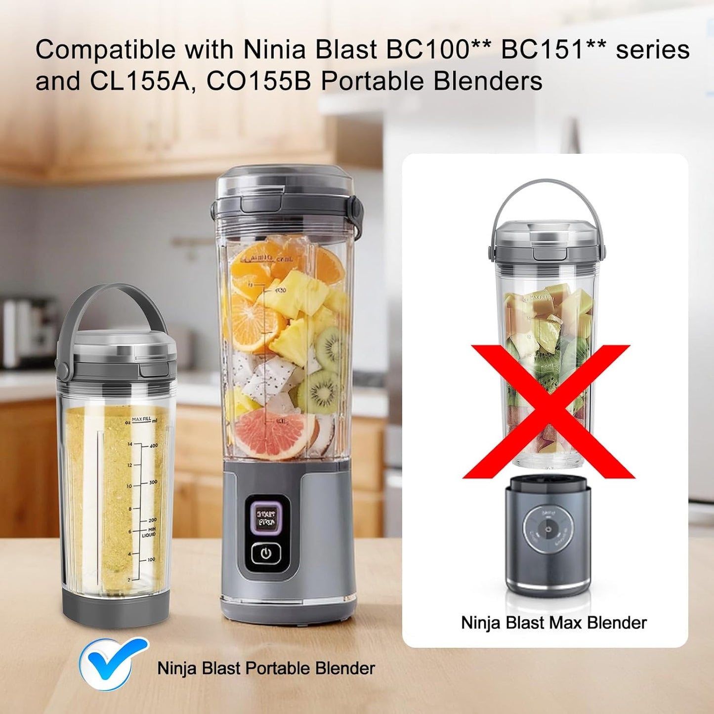 Tapa compatibles Ninja Blast 18oz sello hermético