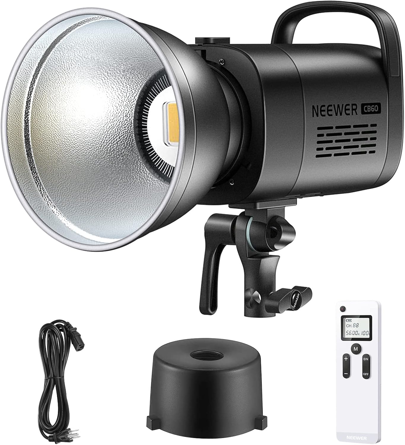 Luz LED video 60W blanco 5600K CRI 95 control remoto Bowens