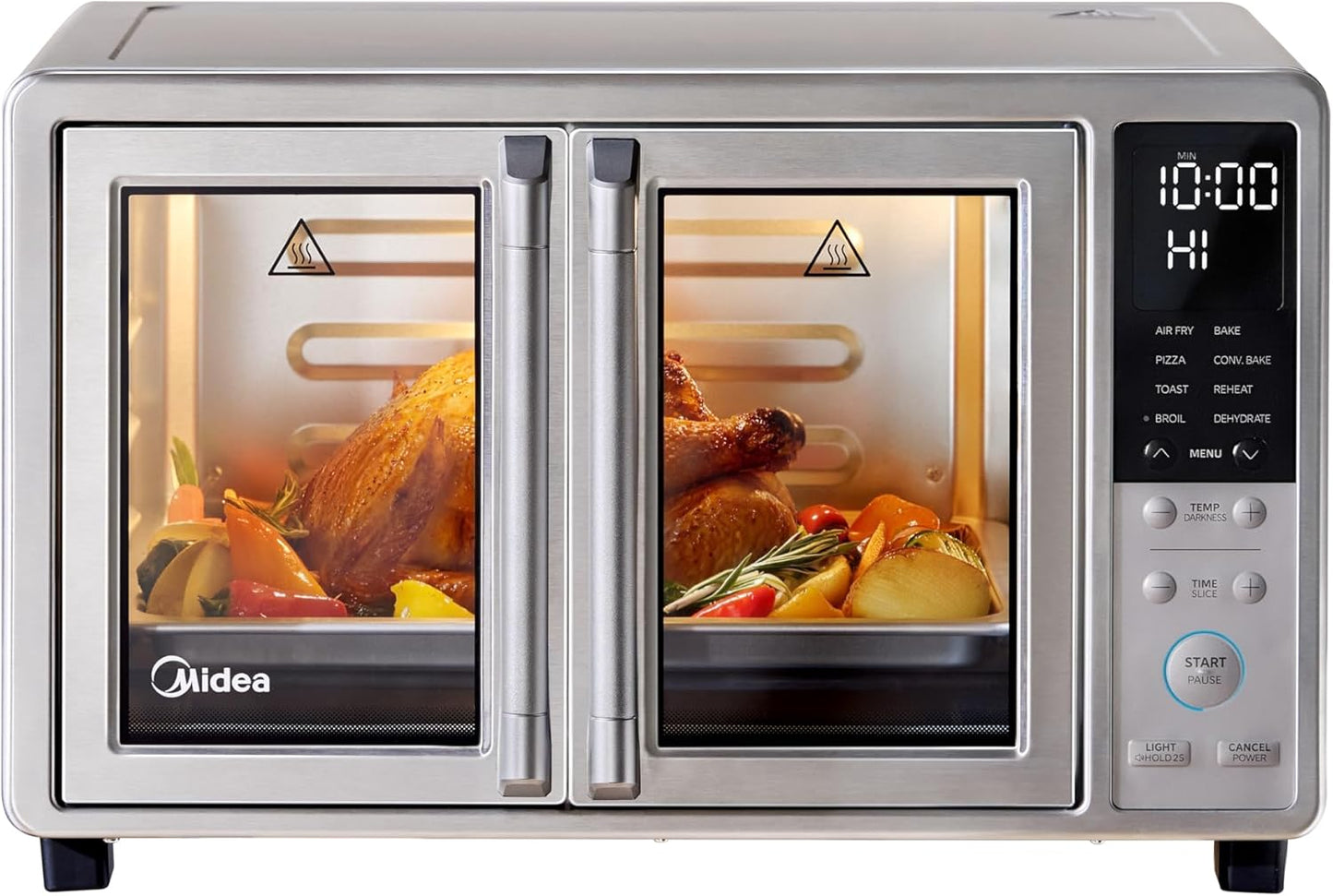 Horno tostador puerta francesa 8en1 freidora aire acero inox