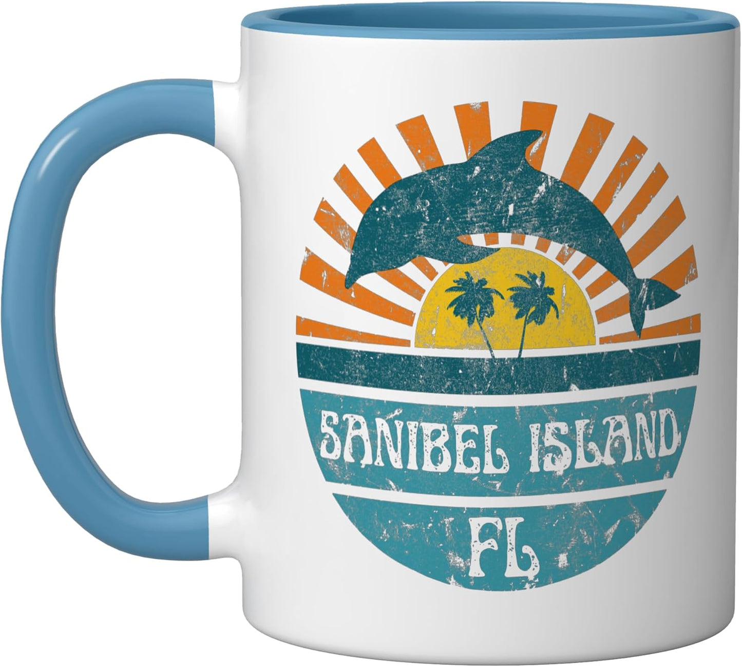 Taza Cerámica Isla Azul/Blanco