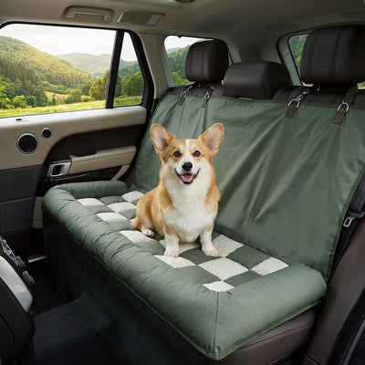 Cama perro asiento trasero antideslizante para coche verde