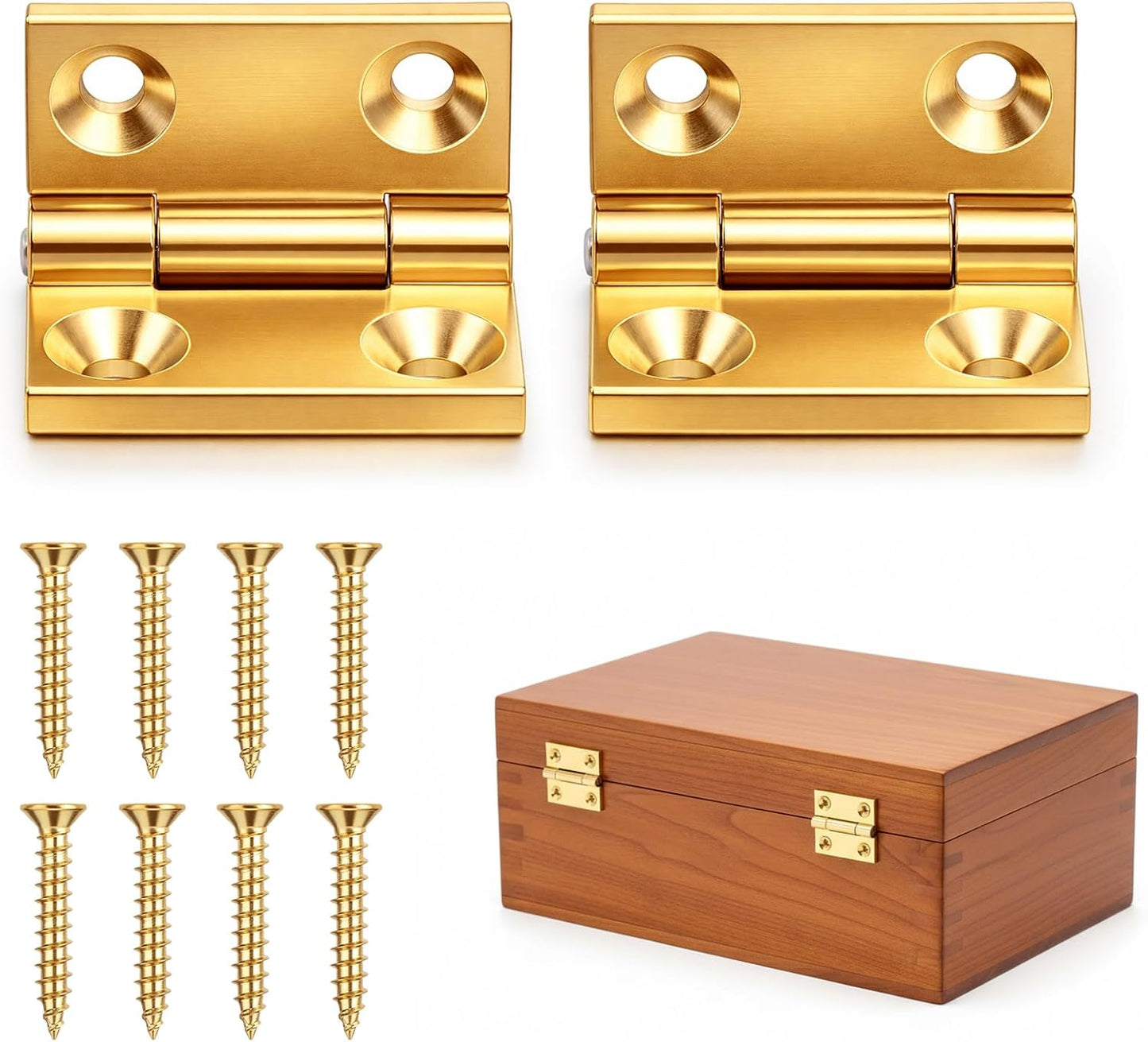 Minibisagras latón macizo 90 grados para caja madera