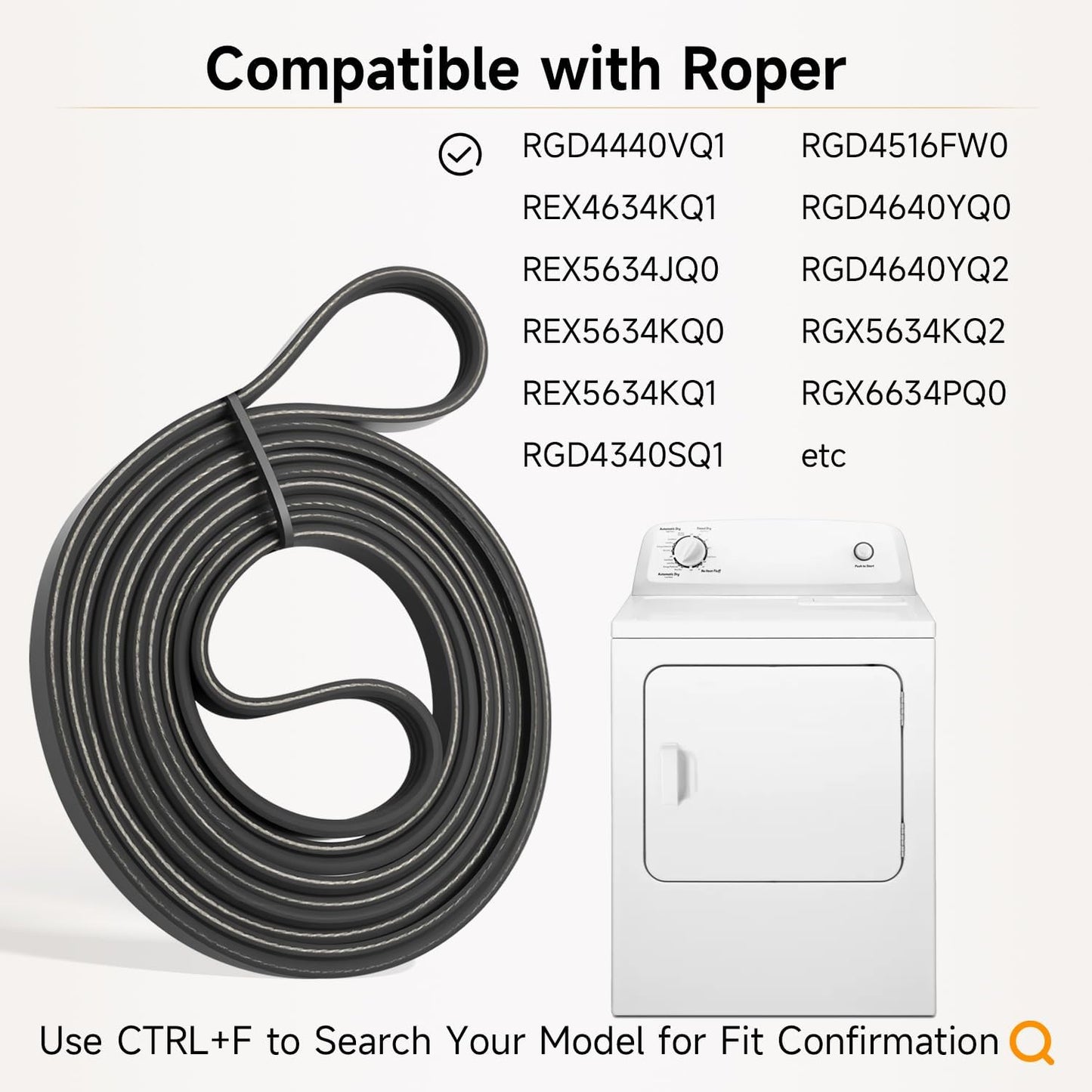 Correa tambor repuesto comp Roper RGD4440VQ1