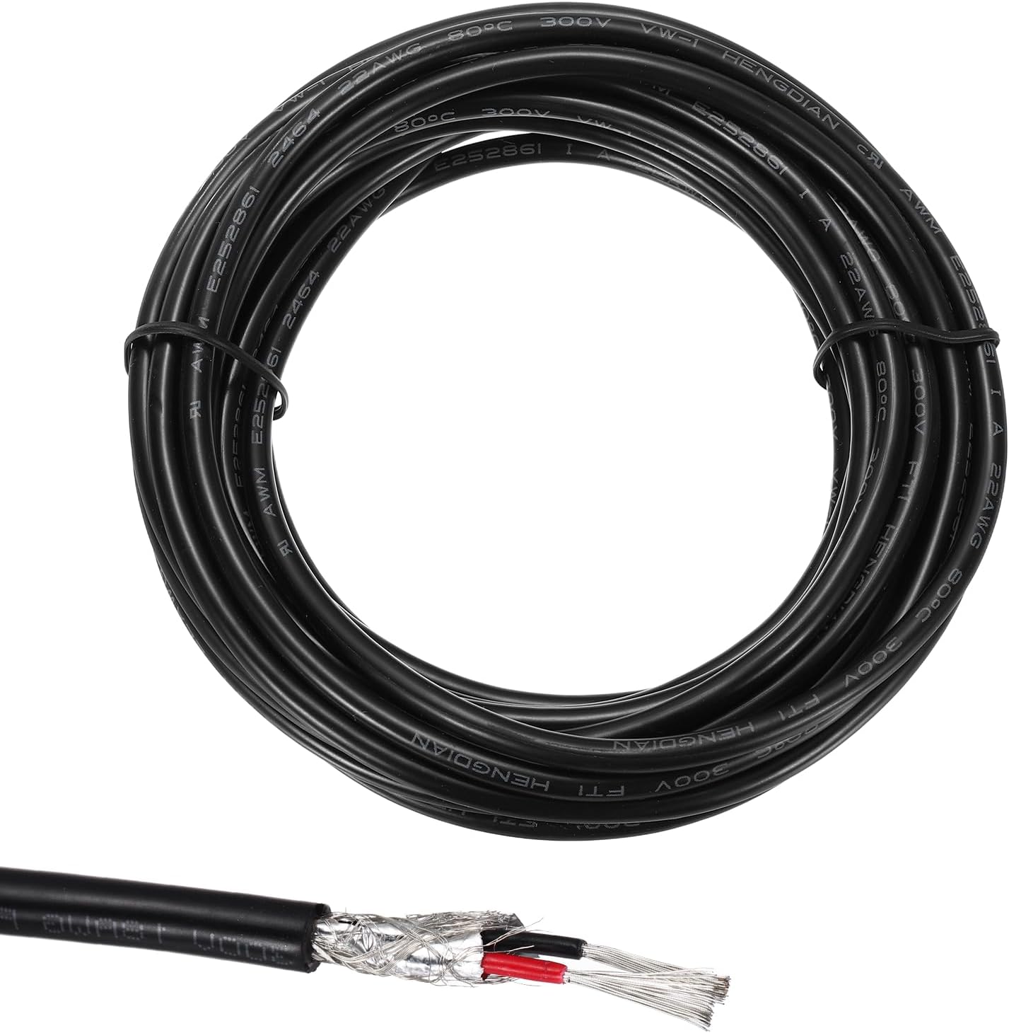 Cable blindado 22AWG 18pies 300V PVC 2 conductores