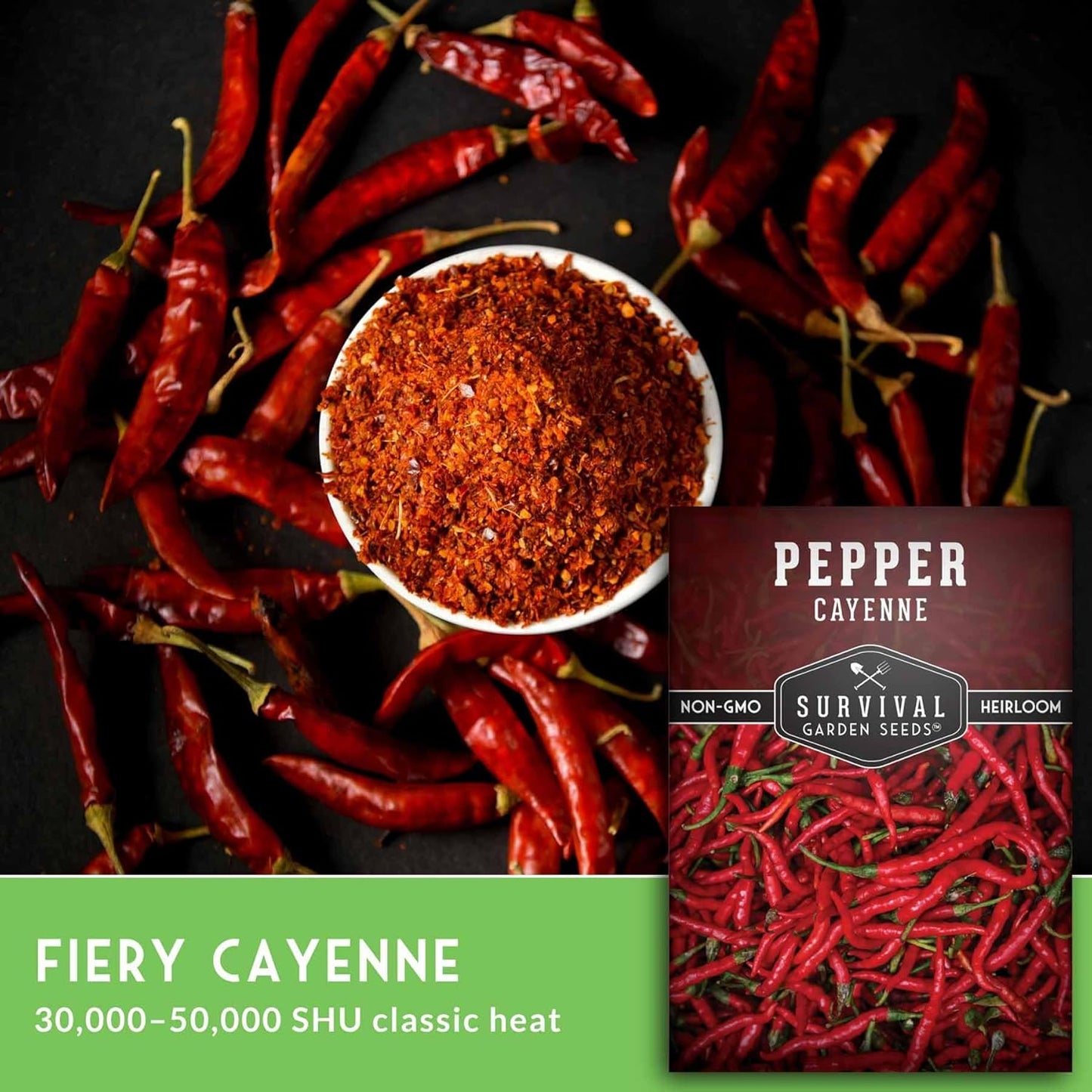 Semillas pimienta cayena 30-50k Scoville 5 paquetes