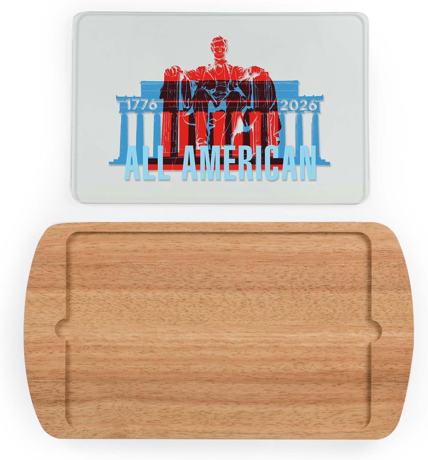 Tablero queso vidrio templado base parawood madera