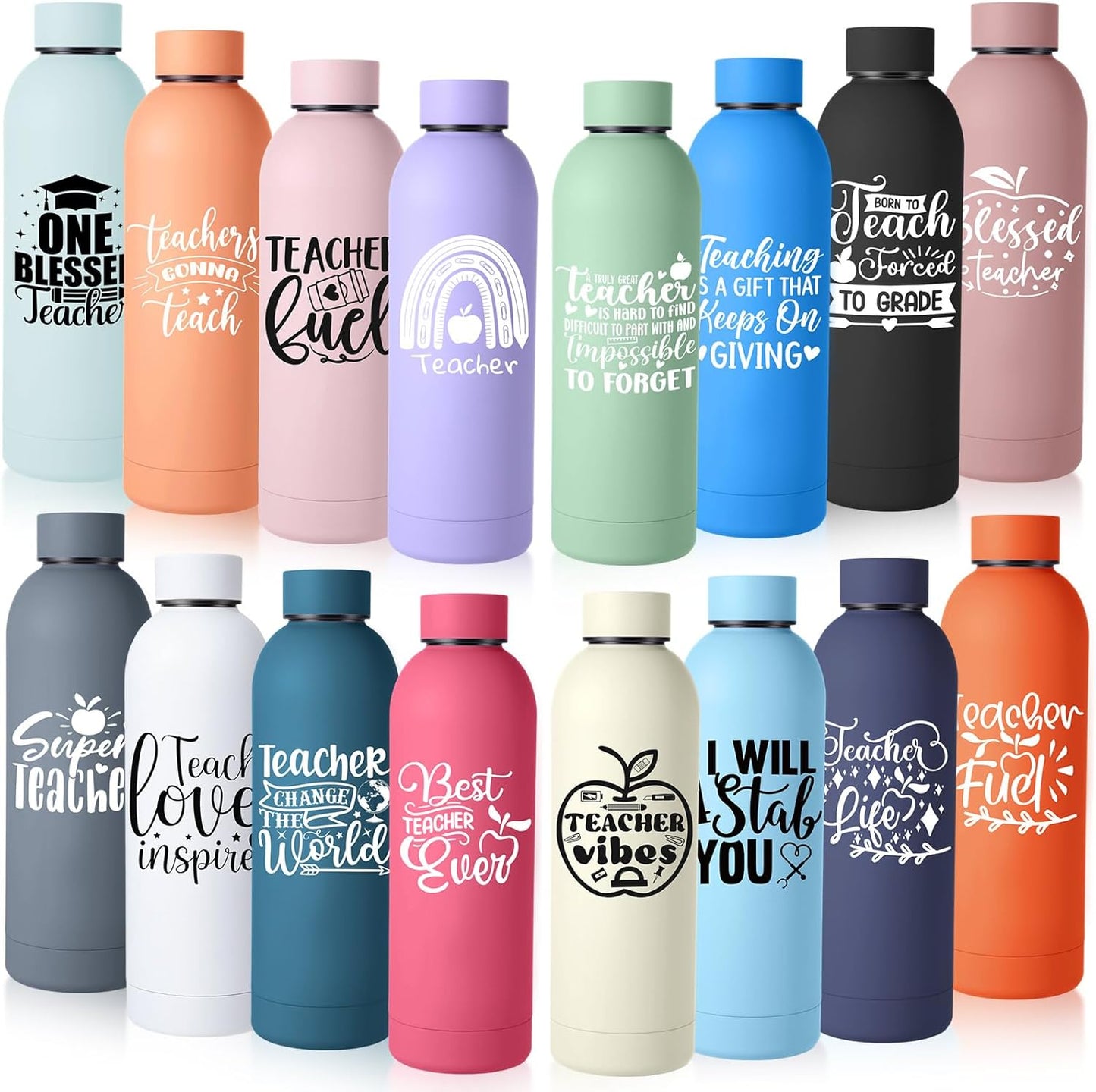 Set 16 Regalos Profesores Botella Agua Acero Inox 17oz