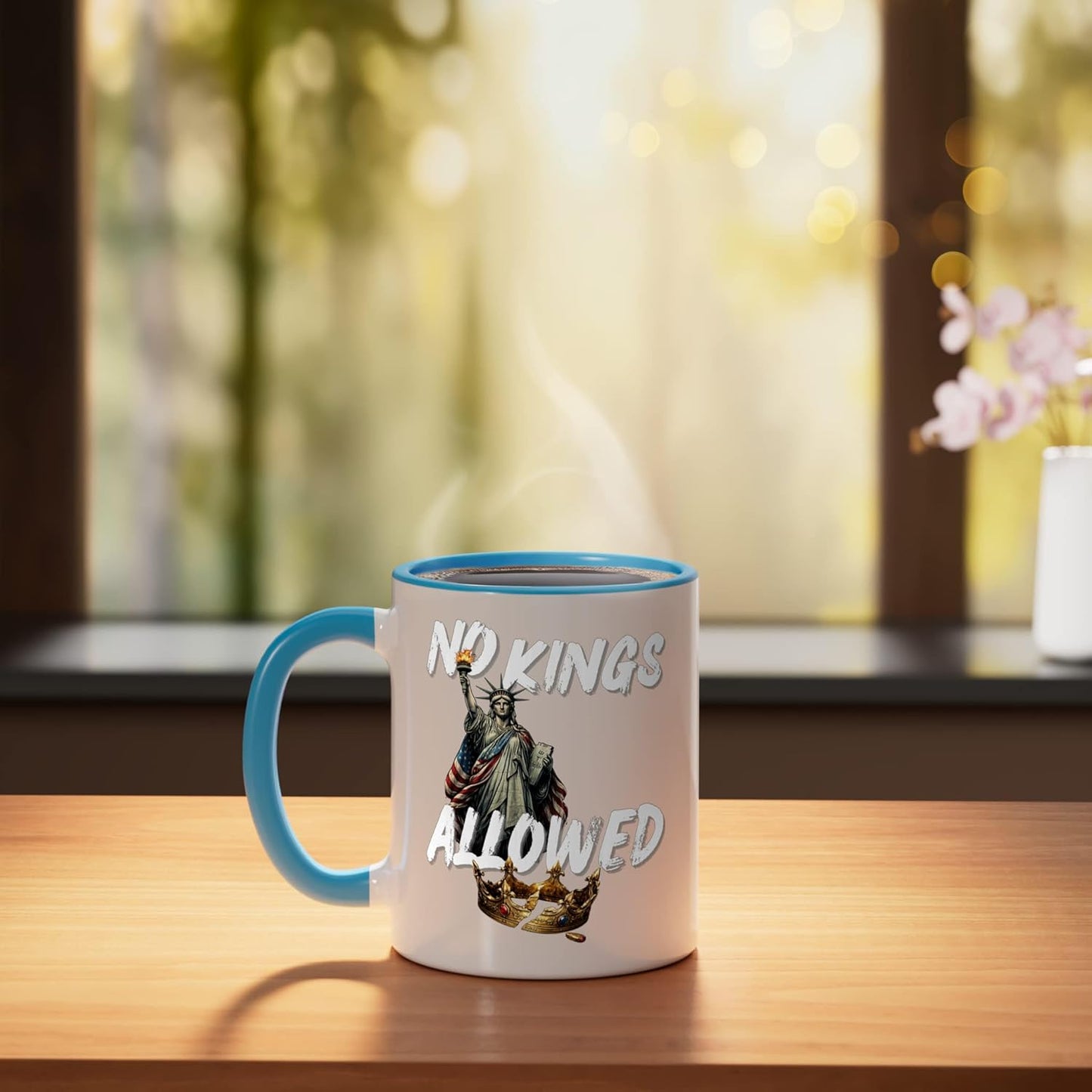 Taza Cerámica Bandera Azul Blanco Sin Reyes