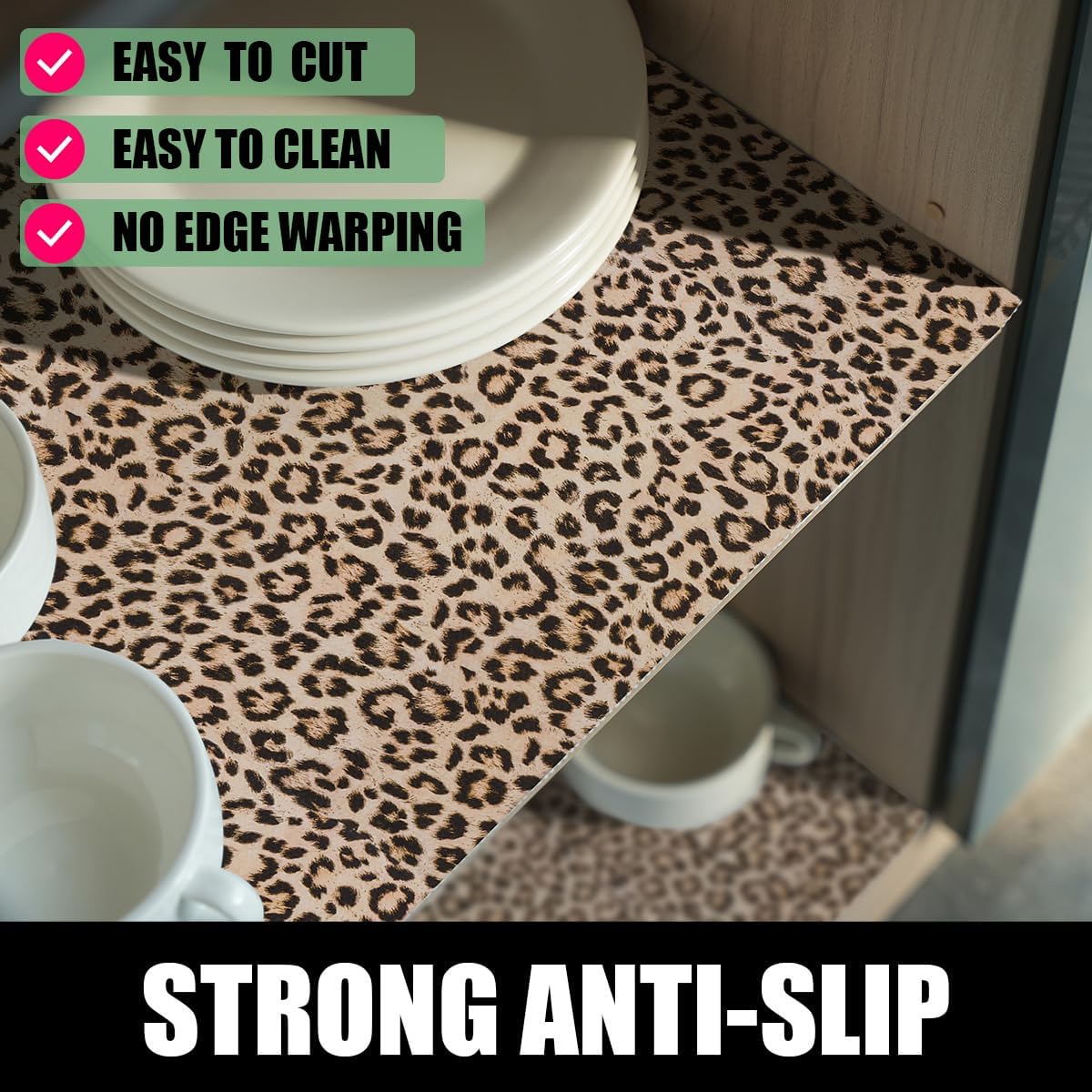 Revestimiento leopardo 16 pulg x 10 pies para armarios cocina no adhesivo impermeable antideslizante