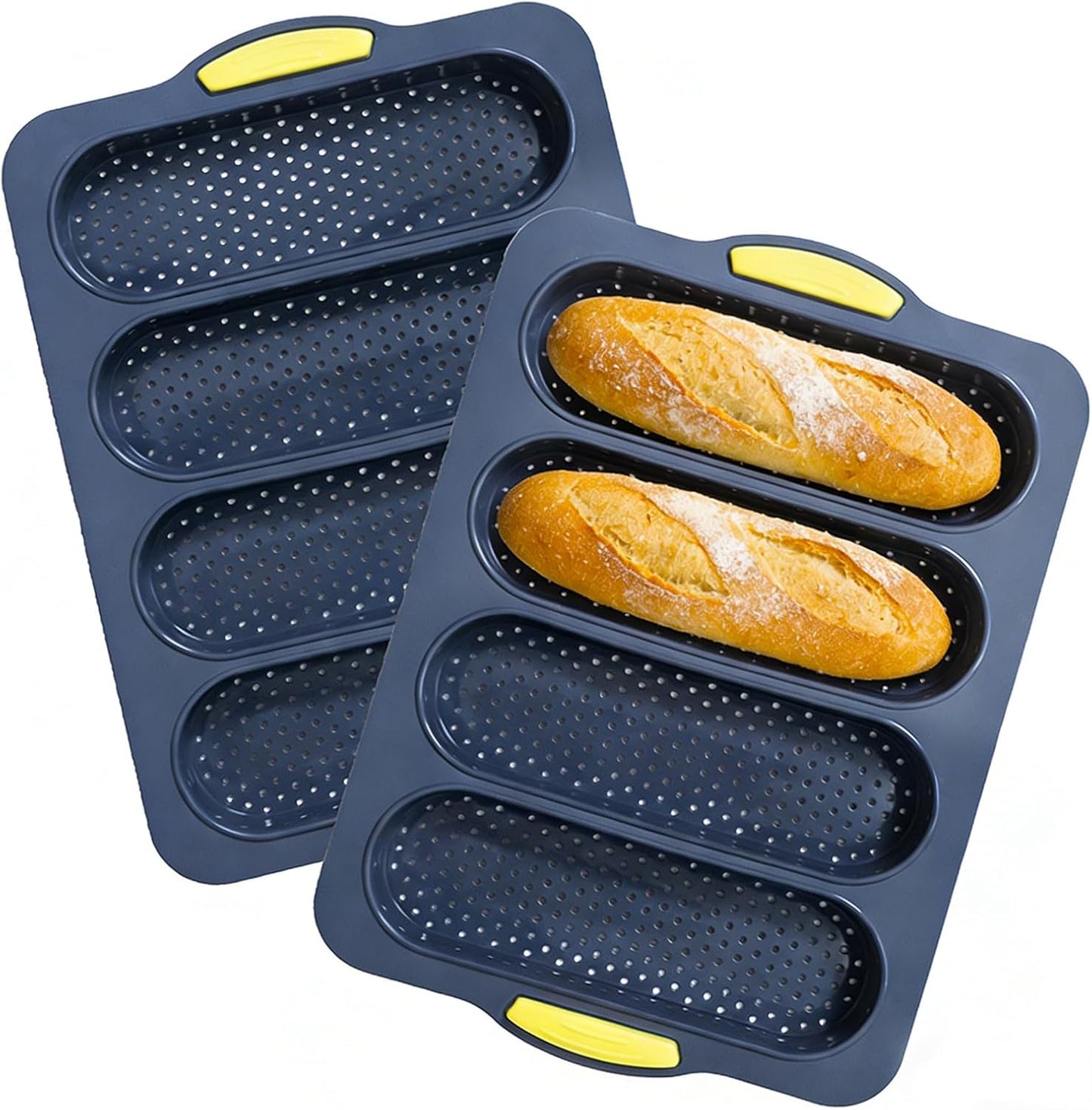 Moldes de silicona para pan de baguette y francés de 4 cavidades
