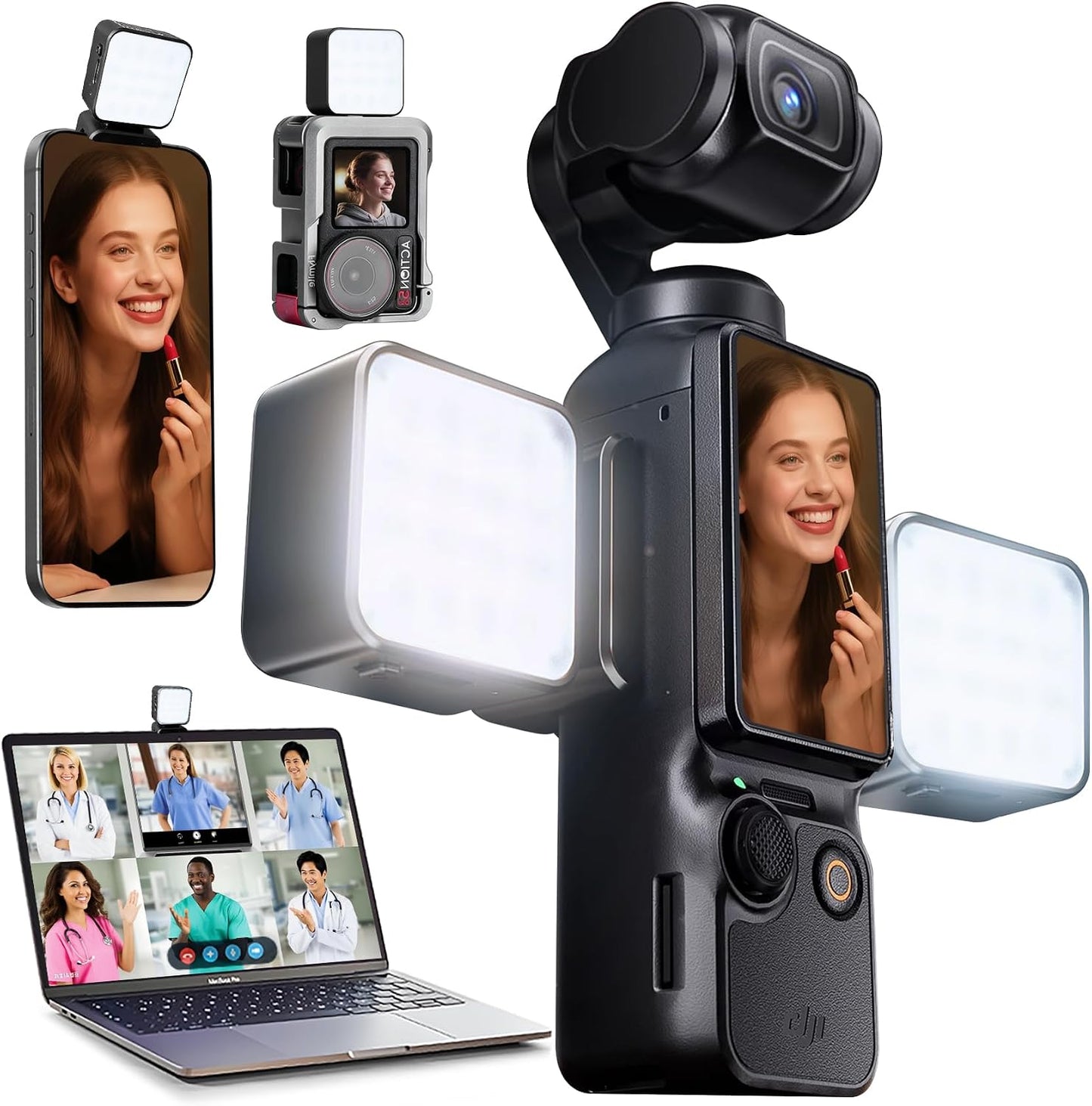 Luz magnética para DJI Osmo Pocket 3 LED recargable 3 modos