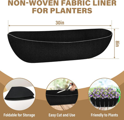4 Forros fieltro negro 30pulg para jardineras revestimiento tela