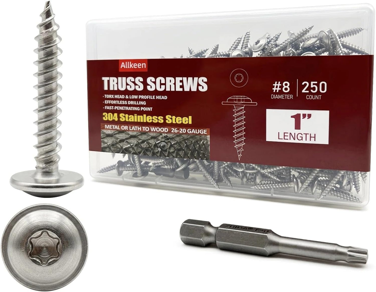 250 Pzas Tornillos Torx Acero Inox 304 8x1pulg