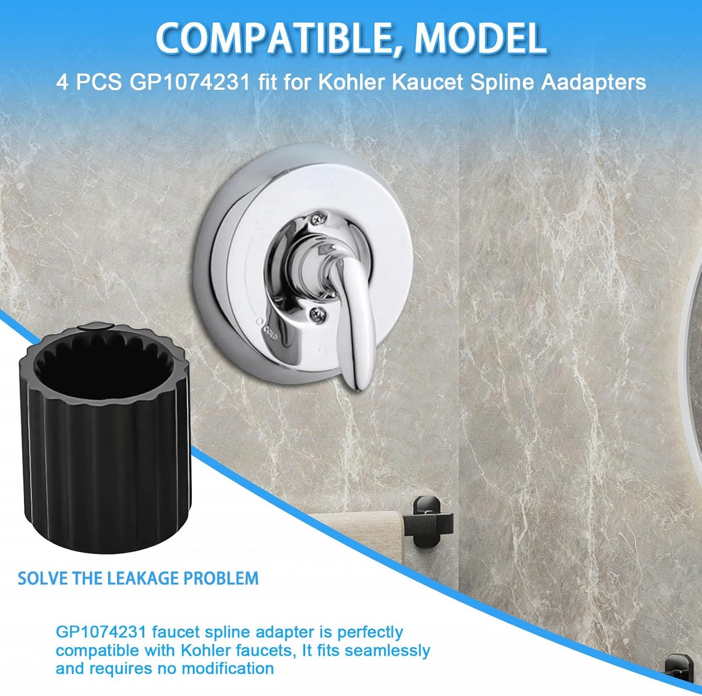 Ranuras para grifo adaptador plástico negro comp