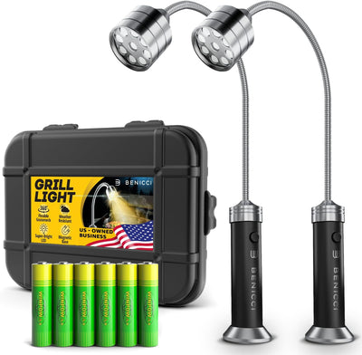 2 Luces LED flexibles para parrilla con base magnética