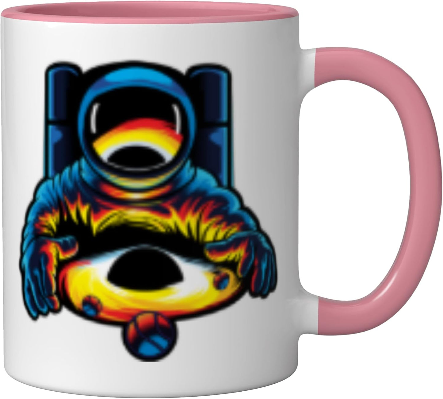 Taza Cerámica Exploración Espacial Astronautas Rosa/Blanco