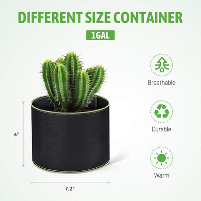 Bolsas cultivo jardín 1gal pack 10 macetas tela para plantas