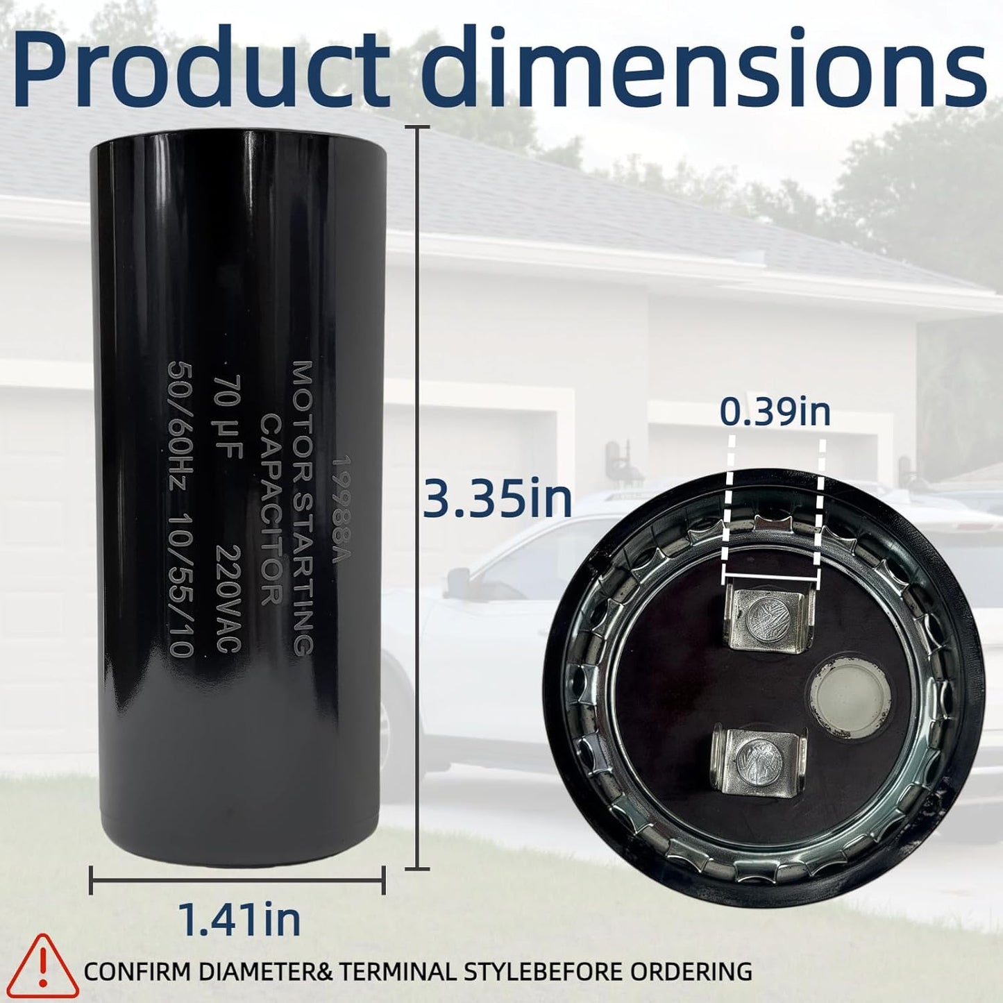 2 Condensadores Arranque 1/2HP 70 MFD