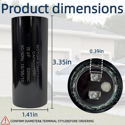 2 Condensadores Arranque 1/2HP 70 MFD