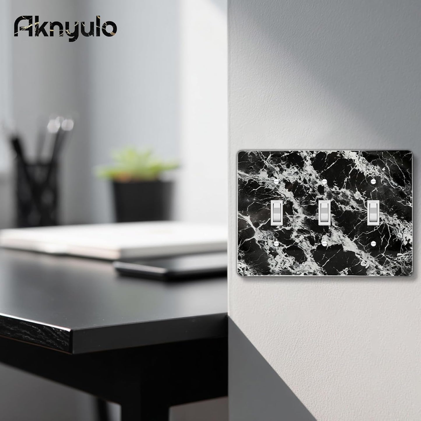Cubierta placa pared acrílica mármol negro blanco