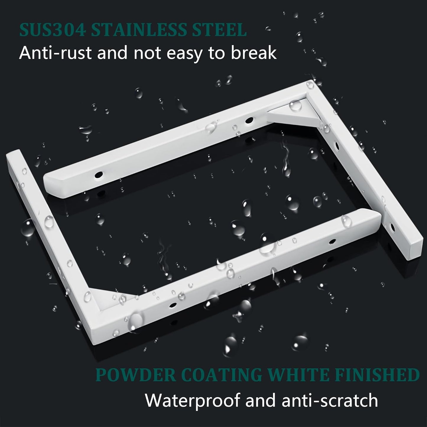 2 Soportes Estante Acero Inox Triangular Pared