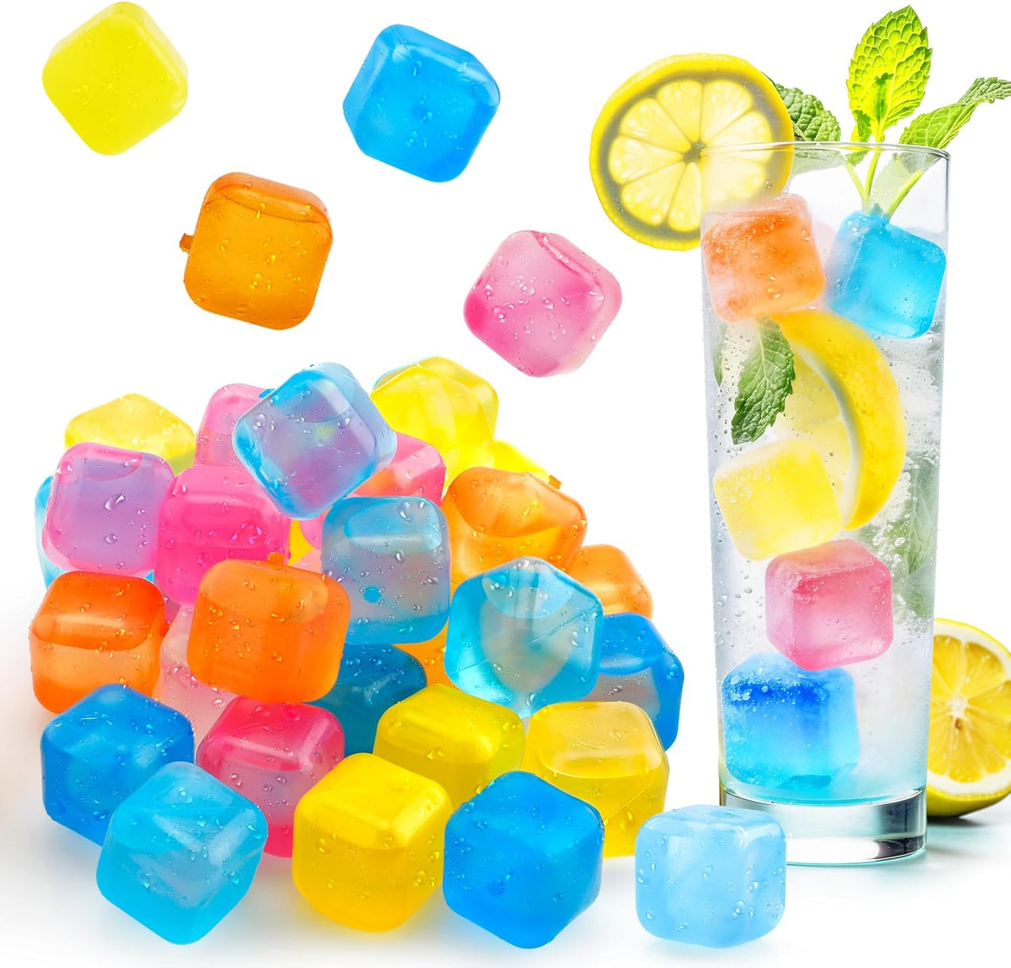 Cubos hielo plástico reutilizables paquete 20 coloridos