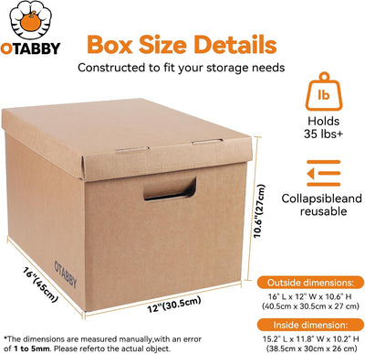 Cajas almacenamiento 4 pzas laterales 3 capas kraft con asas