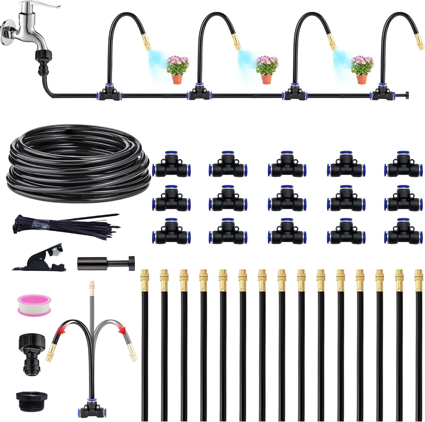 Sistema riego automático 50pulg para jardín invernadero