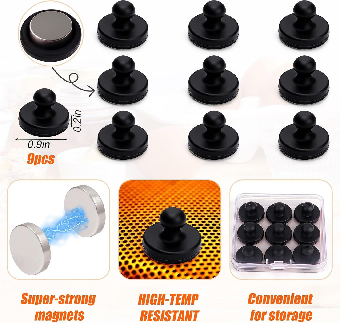 12 imanes silicón para freidora de aire
