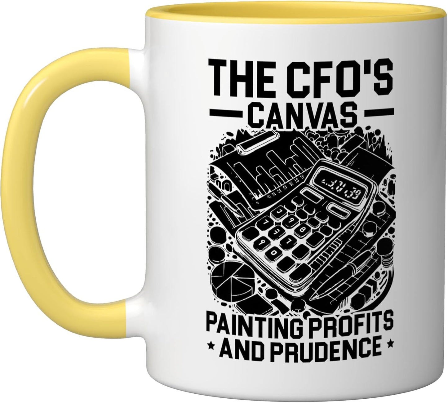 Taza Cerámica para CFO Profesión Finanzas Amarillo Blanco