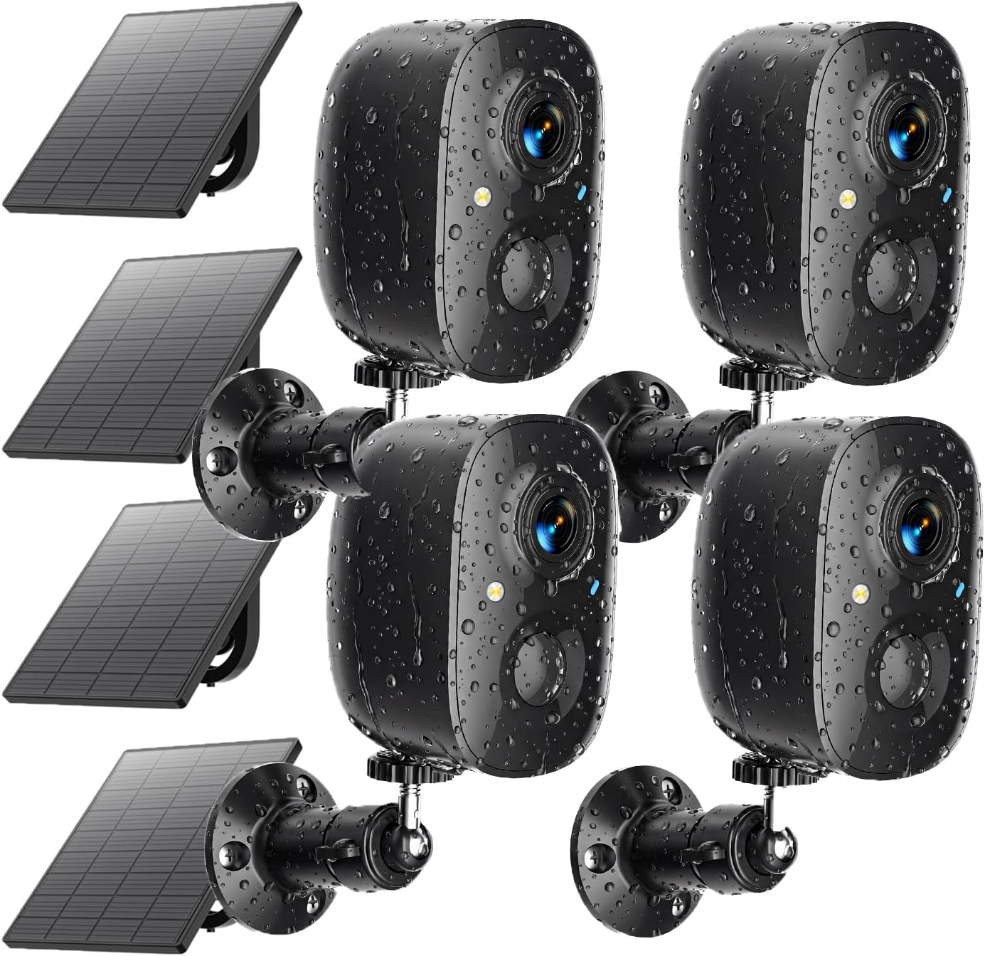 Cámaras seguridad inalámbricas 2K solar WiFi visión nocturna color
