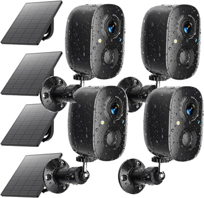 Cámaras seguridad inalámbricas 2K solar WiFi visión nocturna color