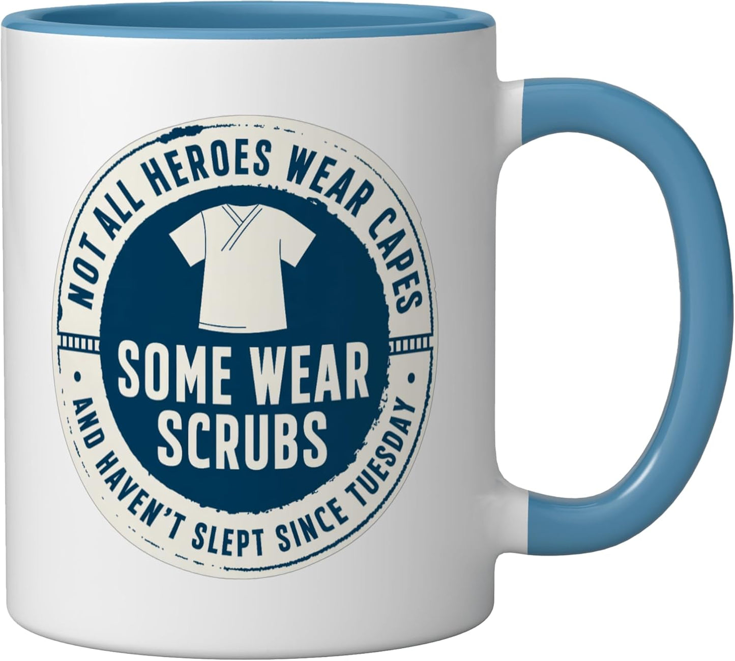 Taza Cerámica Uniforme Enfermera Azul/Blanco
