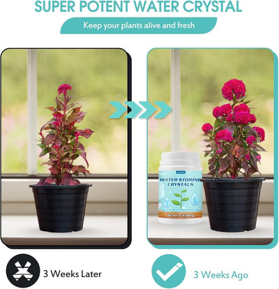 Cristales almacenamiento agua 2lb para plantas con cuchara