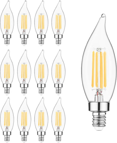 Bombilla LED E12 regulable 2700K luz blanca para ventilador