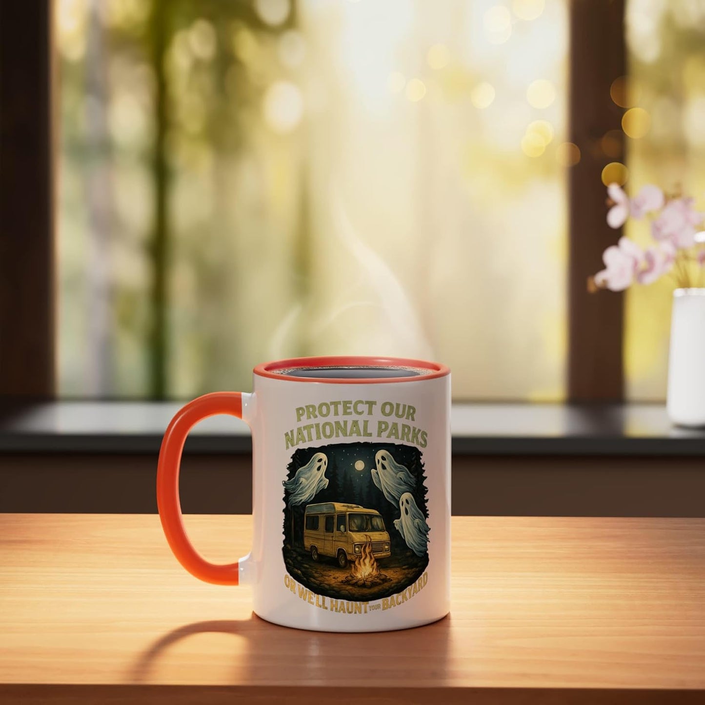 Taza Cerámica Protege Parques Nacionales Fantasma Jardín