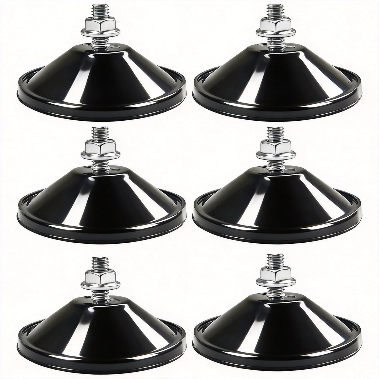 6 Ventosas Negras M6x14 Resistentes Multiuso