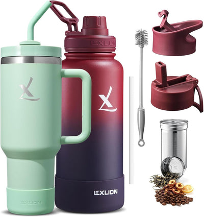 Botella agua infusor té 32oz vaso FlowOne 40oz acero inox sin BPA