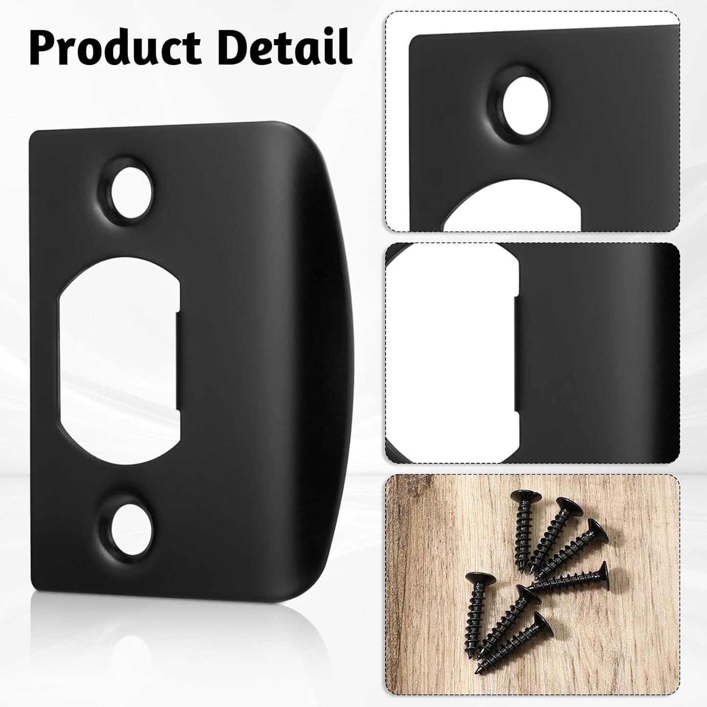 4 Placas Puerta Acero Inox Negro 2.16x1.77pulg