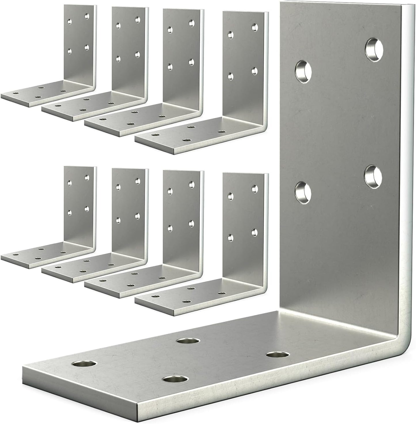 8 Soportes L Galvanizados 3x3pulg para Muebles
