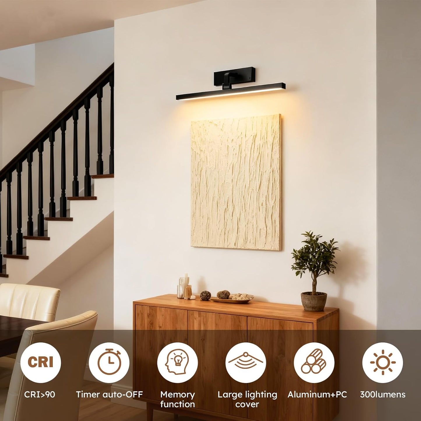 Luz pintura inalámbrica recargable 3 colores brillo regulable