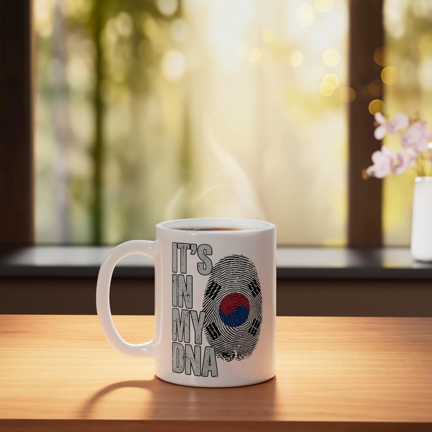 Taza Cerámica con Huella Dactilar Blanca